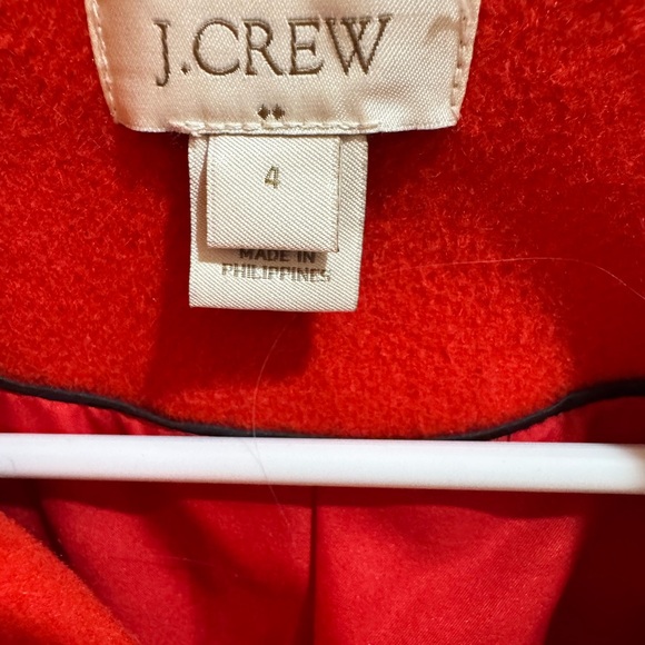 J. Crew Vibrant Red Double Breasted Pea Coat with Gold Buttons - Picture 3 of 7